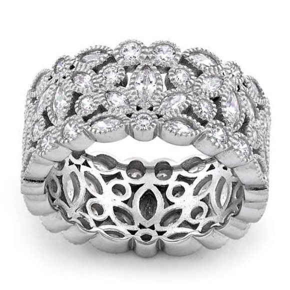 Jewelry - Solid 925 Silver CZ Eternity Ring NWT